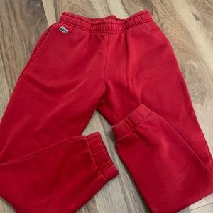Lacoste sport boy’s red sweatpants